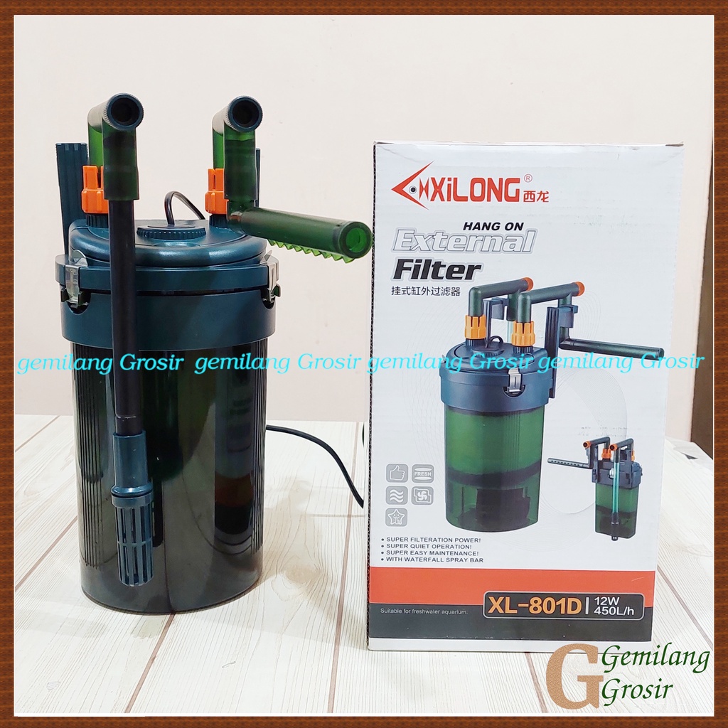 Jual Xilong XL 801D Set Lengkap Mesin Tabung FIlter Akuarium Dengan 4