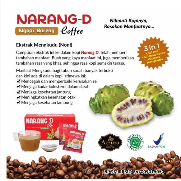 Jual KOPI NARANG D Untuk Kesehatan Otak Lambung Dan Jantung