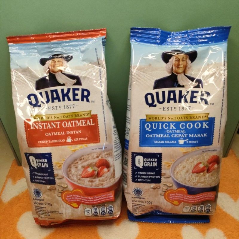 Jual Quaker Instant Oatmeal 200 Gr Quaker Quick Cook Oatmeal 200 Gram