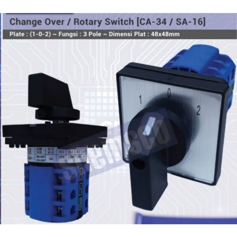 Jual Rotary Selector Switch Change Over Switch 3 Pole 3 7 Posisi