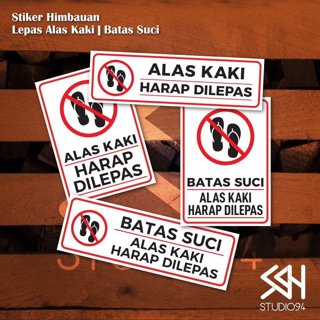 Jual Stiker Peringatan Sticker Petunjuk Lepas Alas Kaki Batas Suci