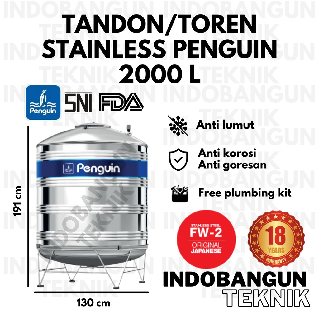 Jual Toren Air Tangki Air Tandon Air Penguin Stainless Steel Tbsk