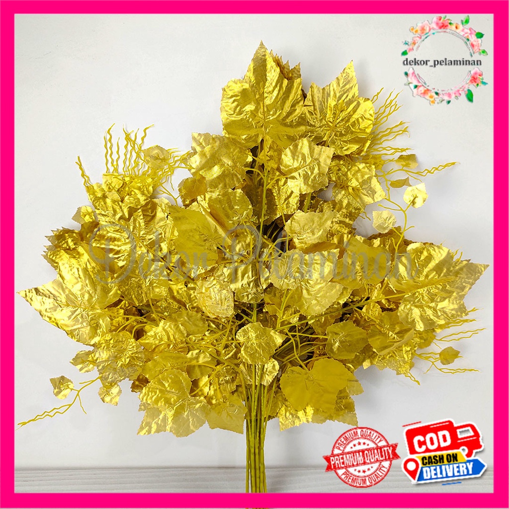 Jual COD DAUN ANGGUR ARTIFICIAL MEREK GRIFFIN LUSINAN WARNA GOLD