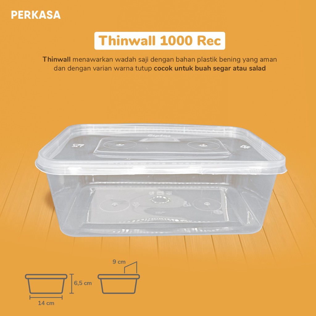 Jual Thinwall 1000ml Kotak Makan Sealpack 1000ml Persegi Food