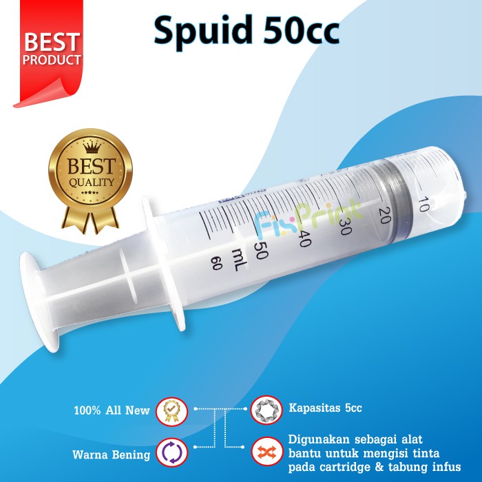 Jual Suntikan Tinta 50ml Syringe Spuid Ukuran 50ml Tanpa Jarum Suntik