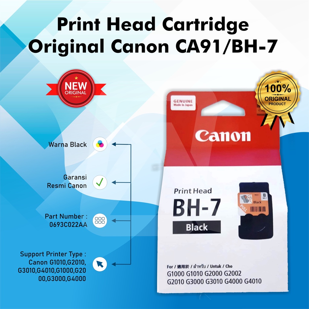 Jual Cartridge Tinta Canon CA91 BH 7 Black Original Print Head