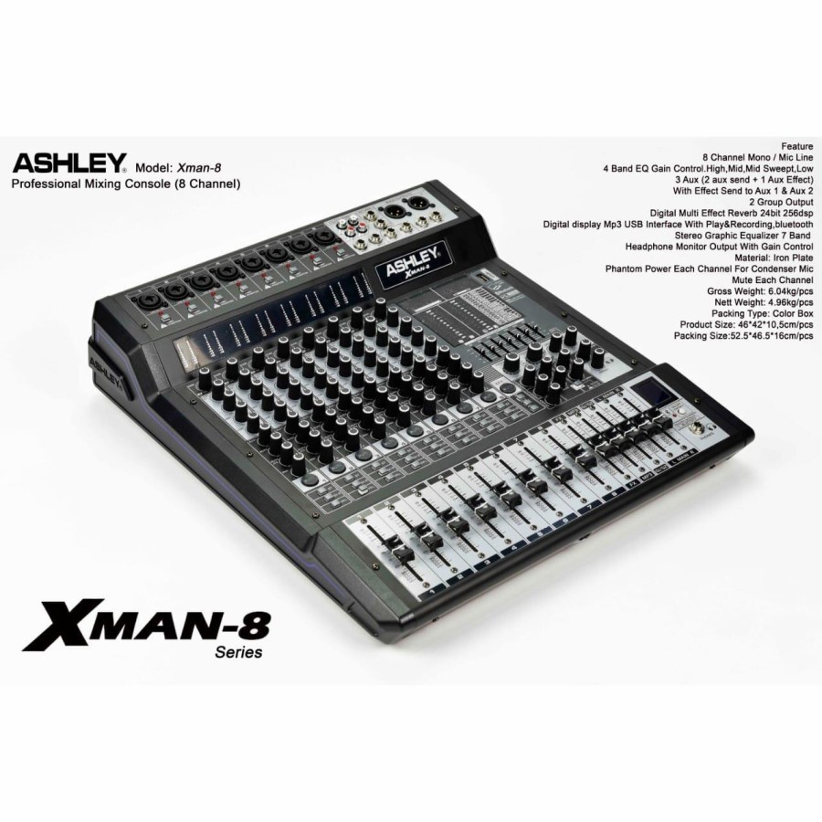 Jual Mixer Ashley Xman 8 Original 8 Channel Bluetooth USB Interface 8