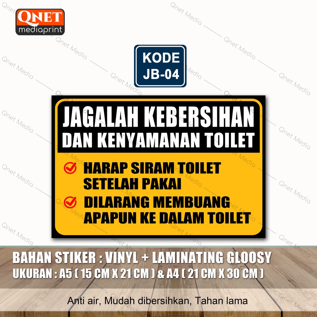 Jual Stiker Jagalah Kebersihan Toilet Laminasi Glossy Shopee Indonesia