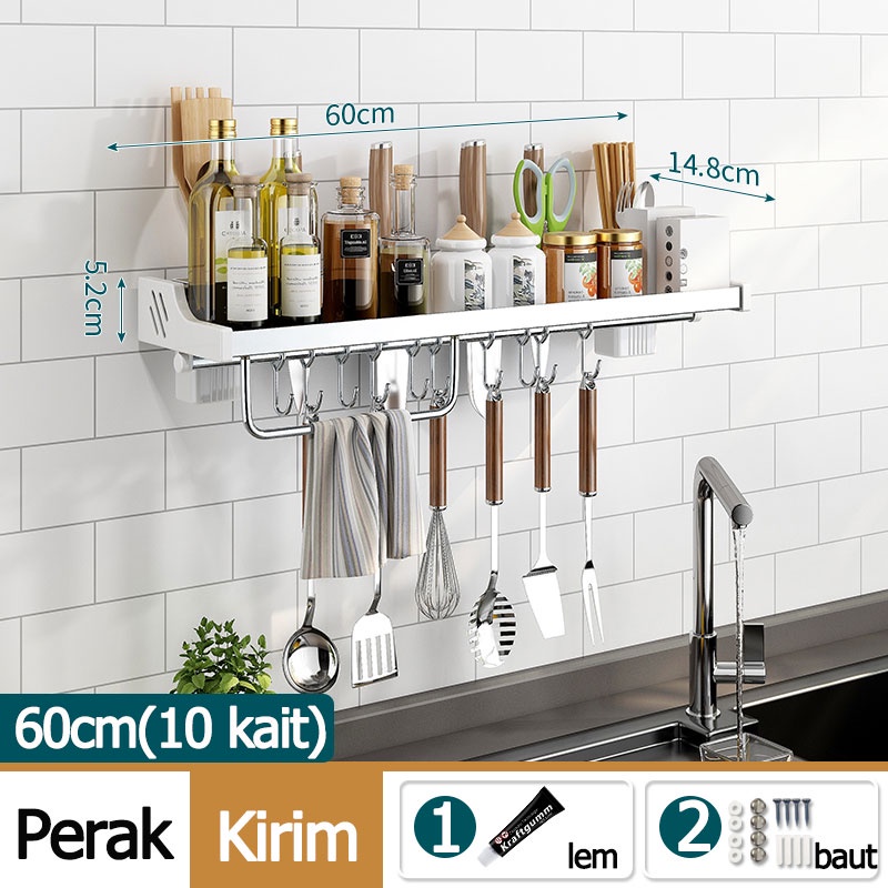 Jual Cod Rak Dinding Dapur Kitchen Rack Tempat Bumbu Rak Gantung Pisau