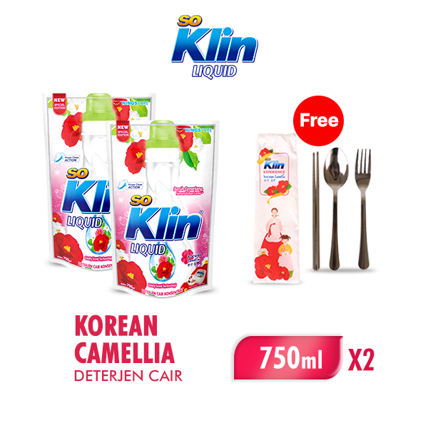 Jual So Klin Liquid Detergent Korean Camellia Pouch 750 ML Free