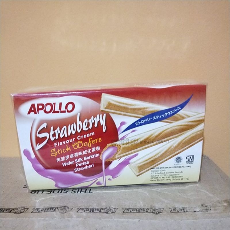 Jual Apollo Wafer Stick Coklat Strawberry Pandan Apollo Bubbles