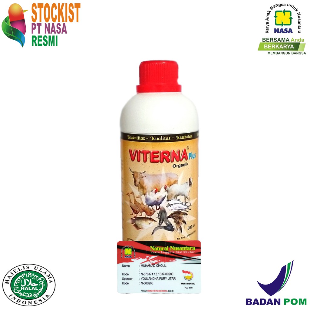 Jual Viterna Organik 500cc Vitamin Ternak Ikan Stockist PT Nasa