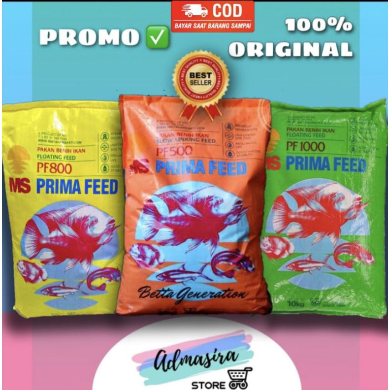 Jual Repack 500gr PF 500 PF 800 PF 1000 Pelet Prima Feed Pakan Benih