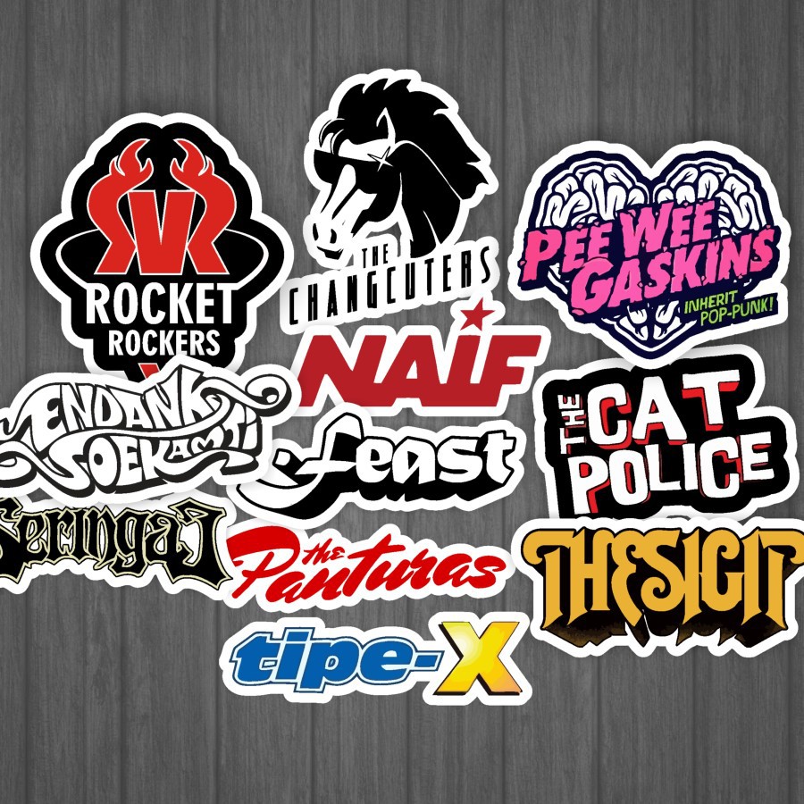 Jual Sticker Vinyl Logo Band Indonesia Pcs Tumblr Gitar Handphone