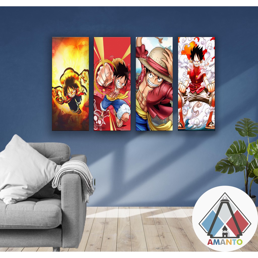 Jual POSTER KAYU LUFFY HIASAN DINDING ANIME ONE PIECE DEKORASI DINDING