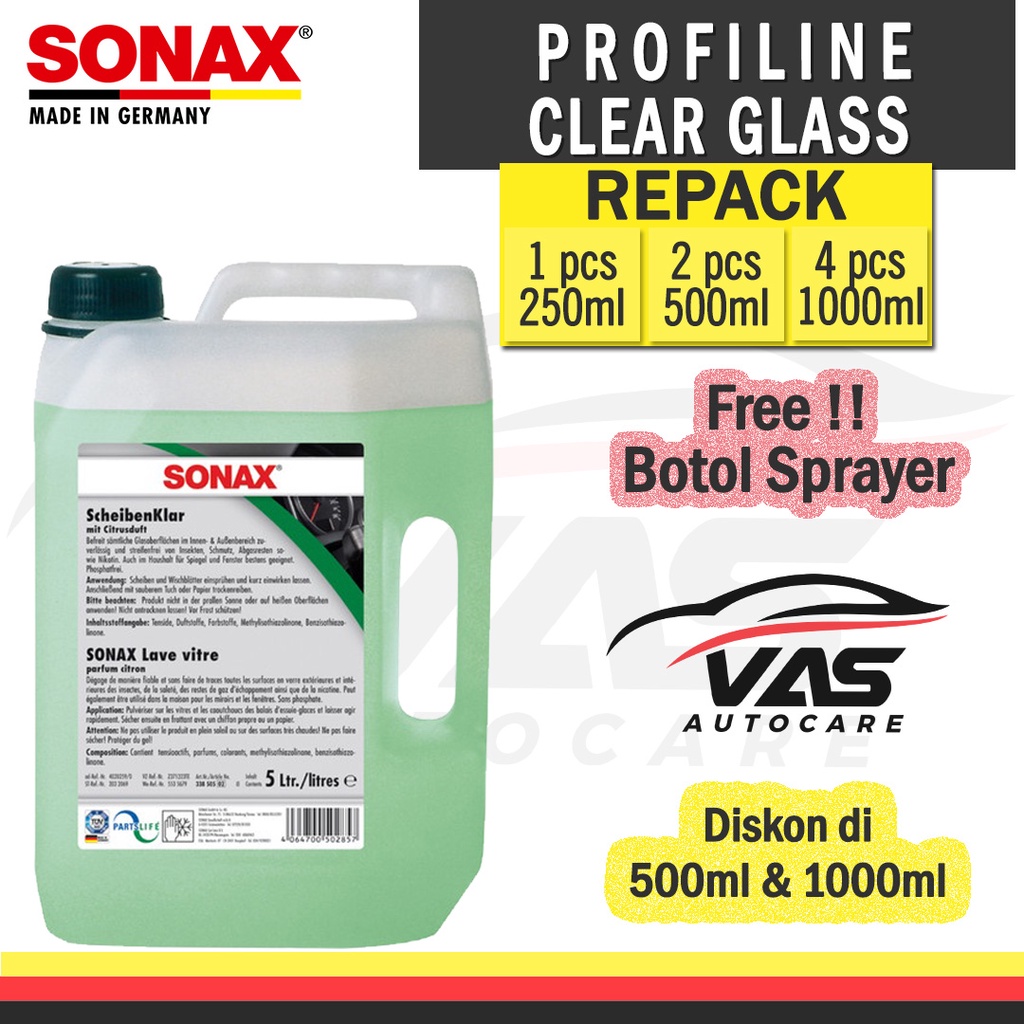 Jual Sonax Clear Glass Gallon Cleaner Pembersih Kaca Repack