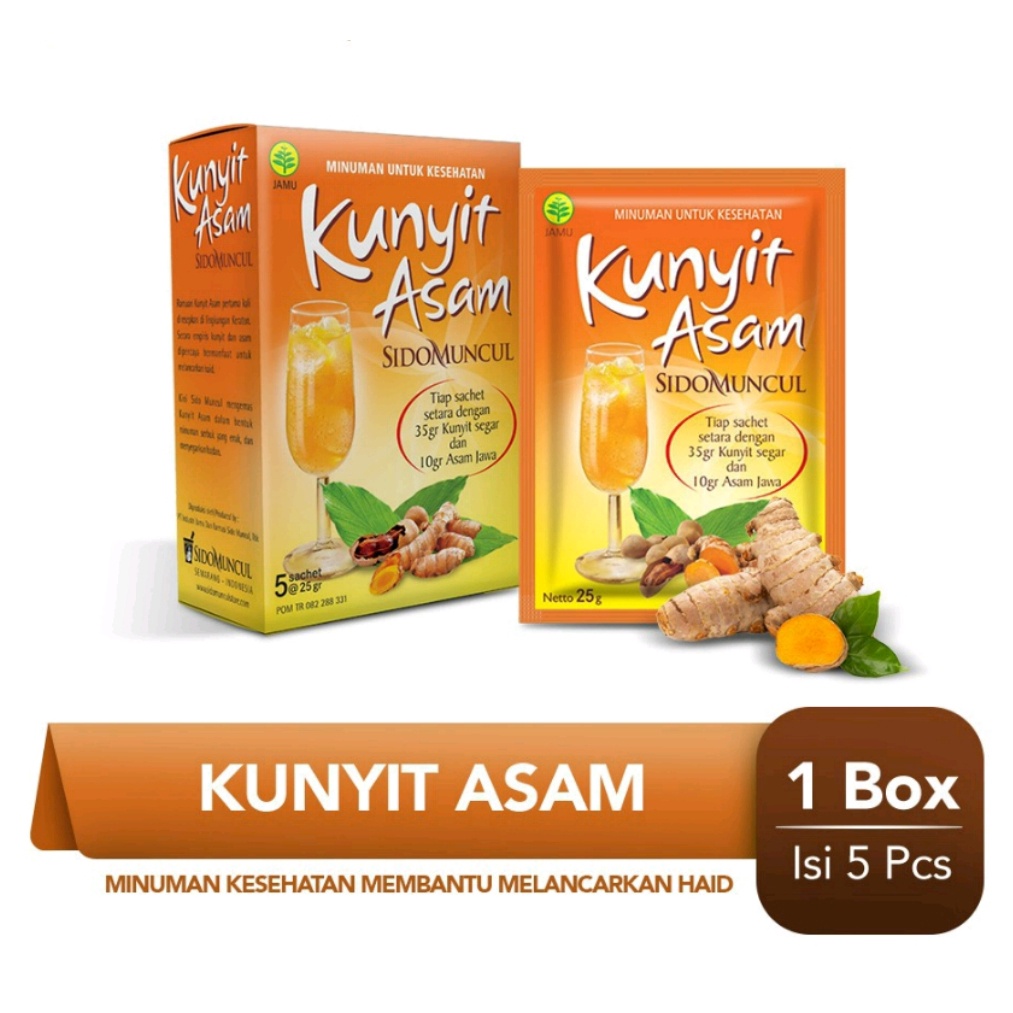 Jual Minuman Bubuk Sidomuncul Kunyit Asam 1 Box 5 Sachet Shopee