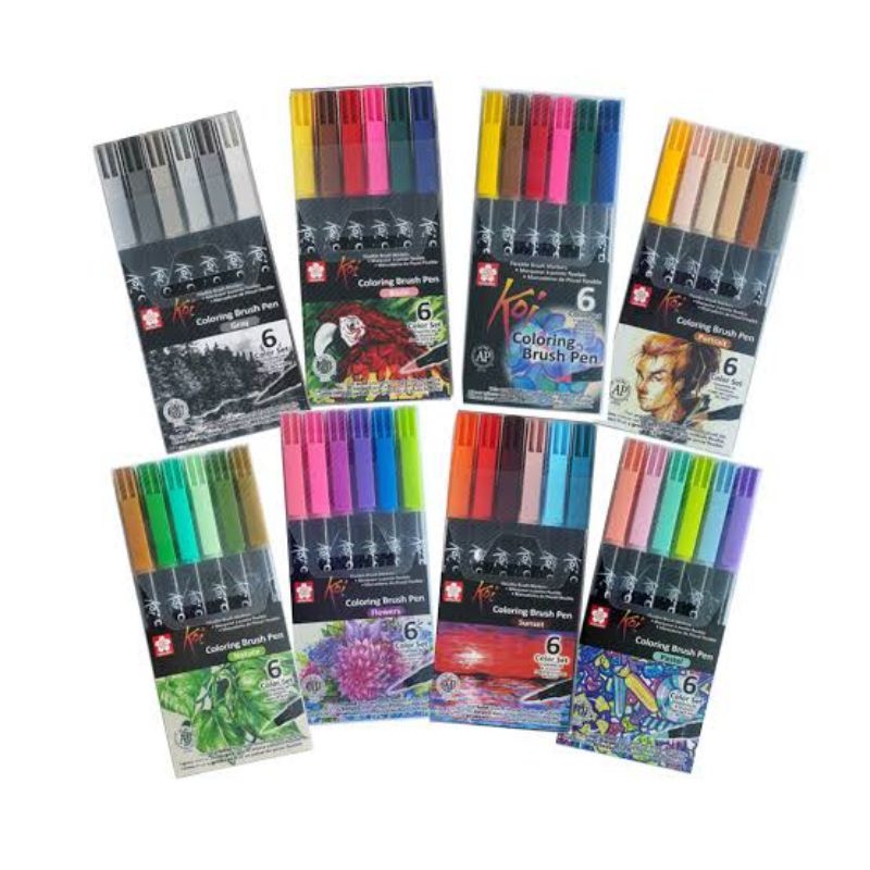 Jual Sakura Koi Coloring Callygraphy Brush Pen Set Spidol Warna Kuas