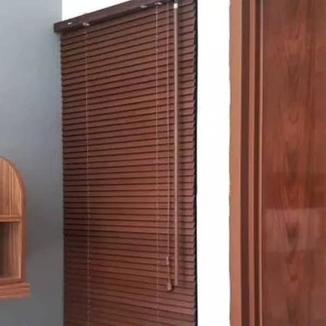 Jual Krey Kayu Horizontal Blind Decorasi Decor Tirai Gorden Hordeng