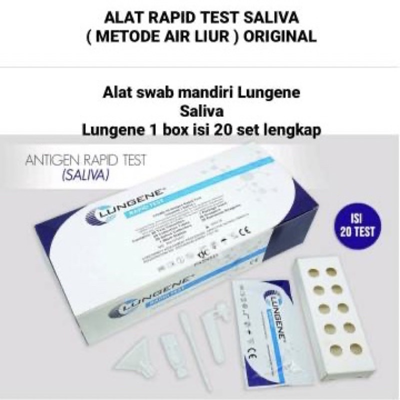 Jual Box Alat Rapid Test Antigen Lungene Biru Merah Putih Saliva Air