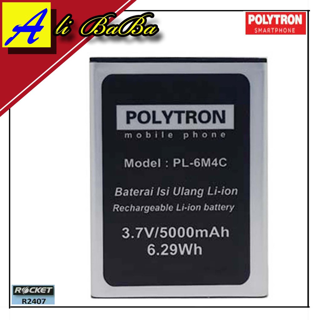 Jual Baterai Handphone Polytron R2406 Rocket R2 R2407 Rocket R3 PL 6M4C