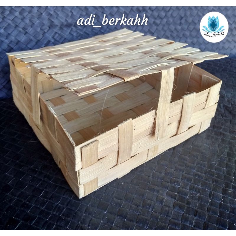 Jual Anyaman Bambu Kotak Tutup 15x15x6cm Shopee Indonesia