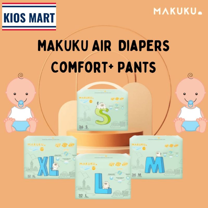 Jual Makuku Air Diapers Comfort Tape S36 Pants M34 L32 XL32