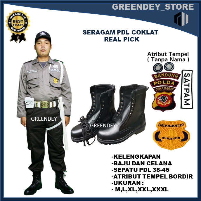 Jual Promo Baju Seragam Pdl Coklat Satpam Lengkap Setelan Baju Security