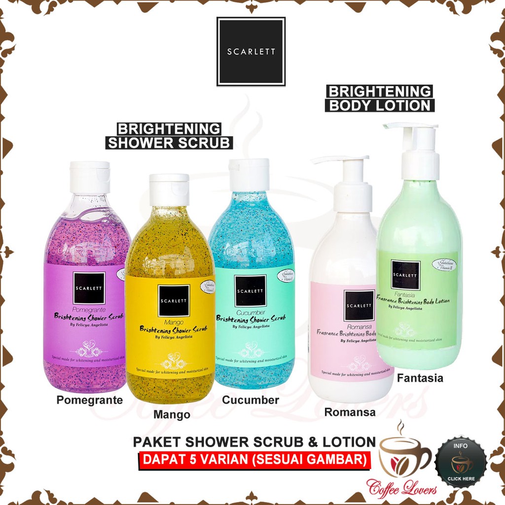 Jual Scarlett Whitening Paket Scarlet Body Lotion Shower Scrub Sabun