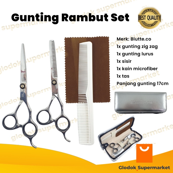 Jual Gunting Rambut Set Sasak Lurus Zig Zag Stainless Steel Biutte Co