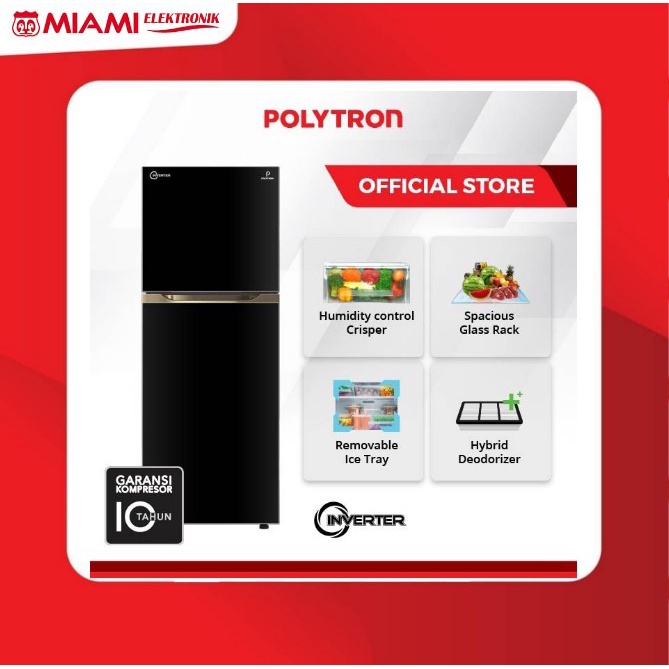 Jual Lemari Es POLYTRON 260 Liter PRW29VX Kulkas 2 Pintu Inverter