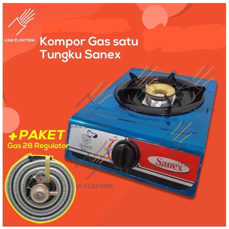 Jual Kompor Gas Satu Tungku SANEX Regulator Dan Selang Gas Shopee