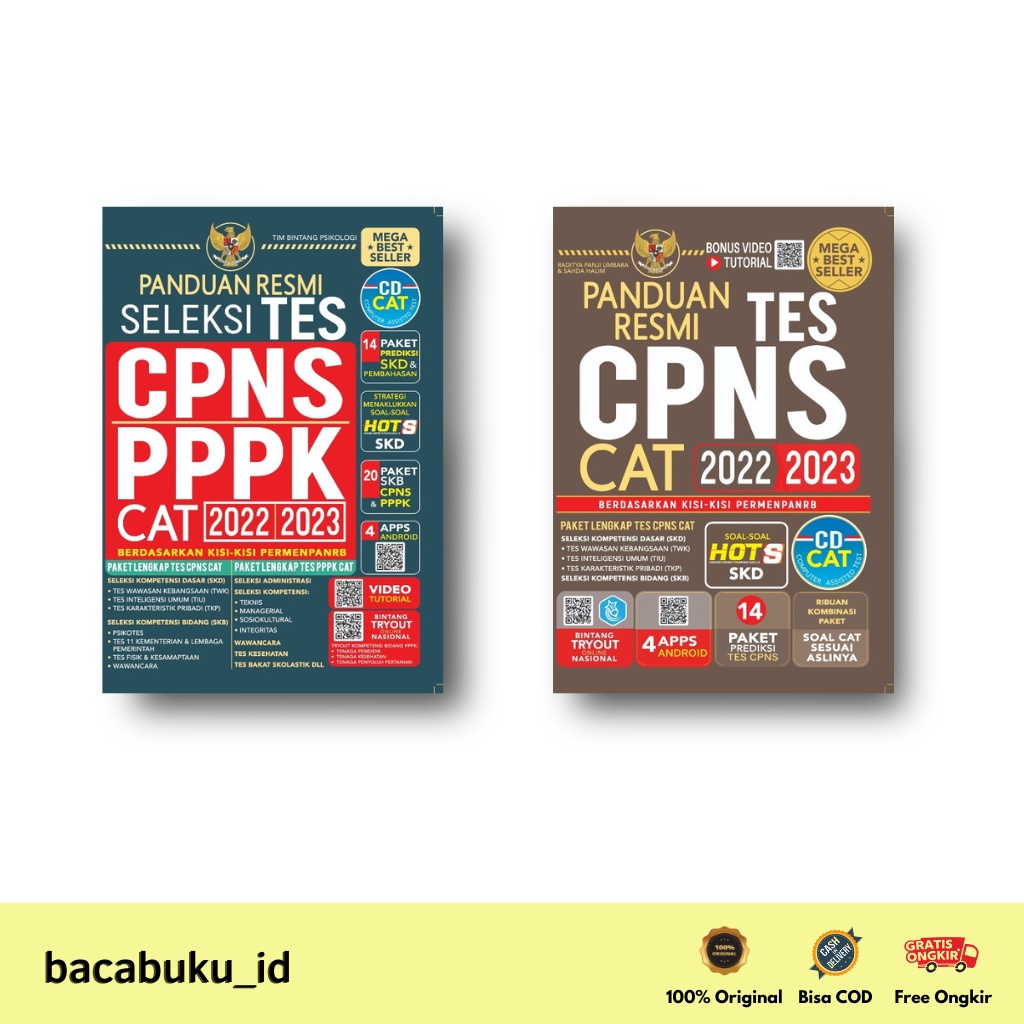 Jual AG Panduan Resmi Tes CPNS 2022 2023 CD Dan Panduan Resmi Tes