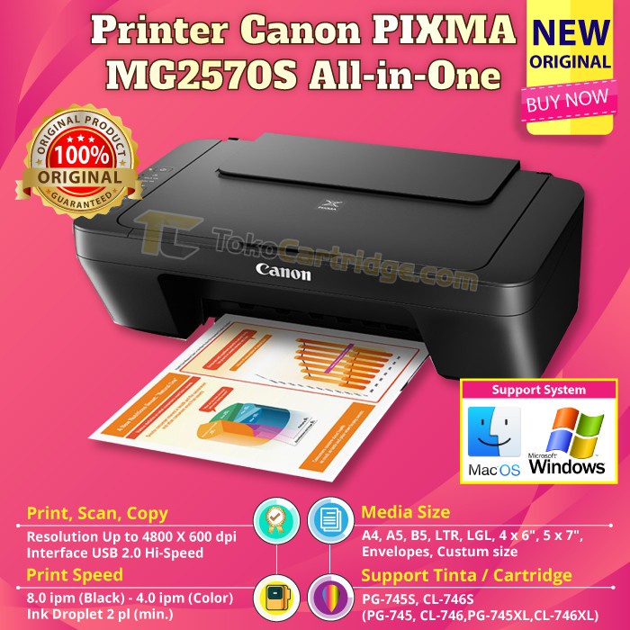 Jual Printer Canon PIXMA MG2570S MG 2570s Print Scan Copy All In One A4