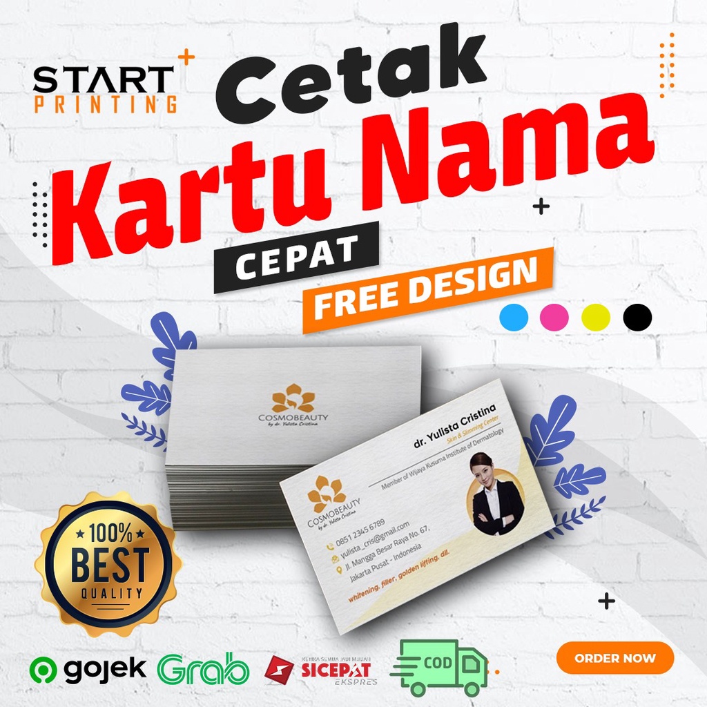 Jual Kartu Nama Gratis Design Laminasi Doff Glossy Shopee Indonesia