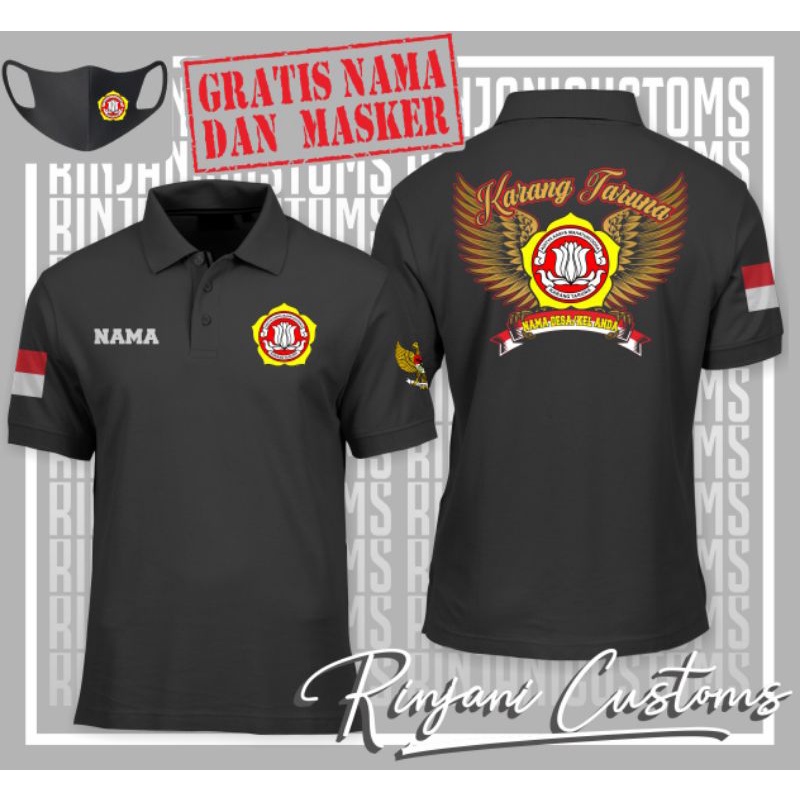 Jual Kaos Polo Karang Taruna Kaos Karang Taruna Gratis Nama Dan Masker