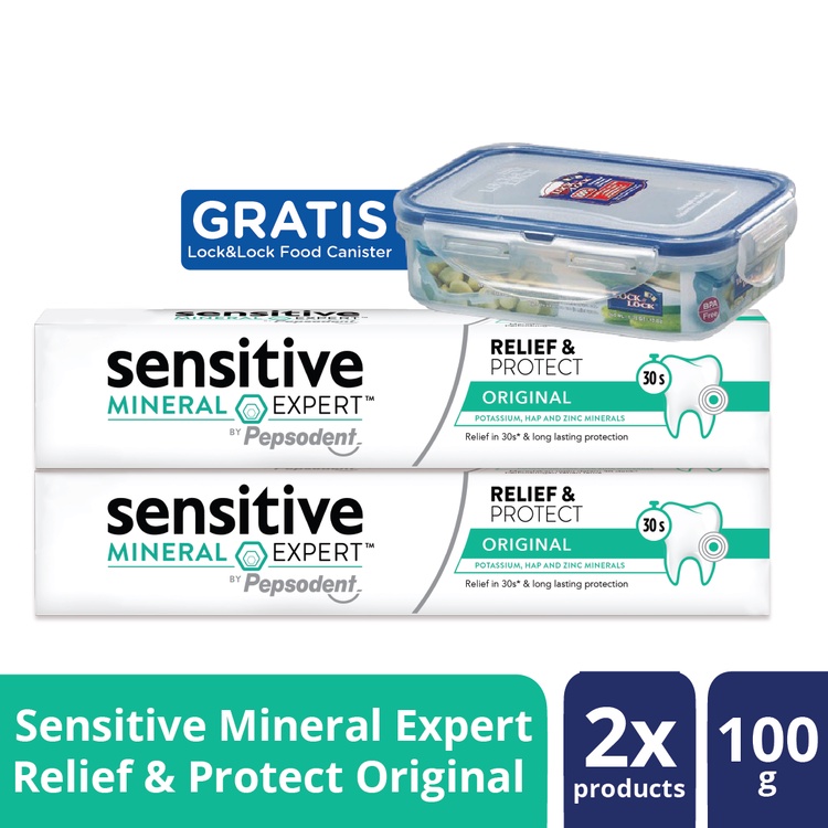 Jual Buy Pepsodent Sensitive Mineral Exp Original Free Food Canister