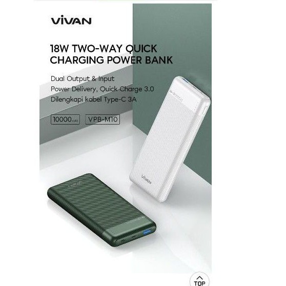 Jual Vivan Vpb M Mah W Two Way Quick Charging Powerbank With