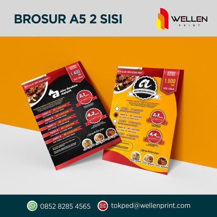 Jual Cetak Print Brosur Flyer A5 2 Sisi Dua Muka Art Paper 150 Gr