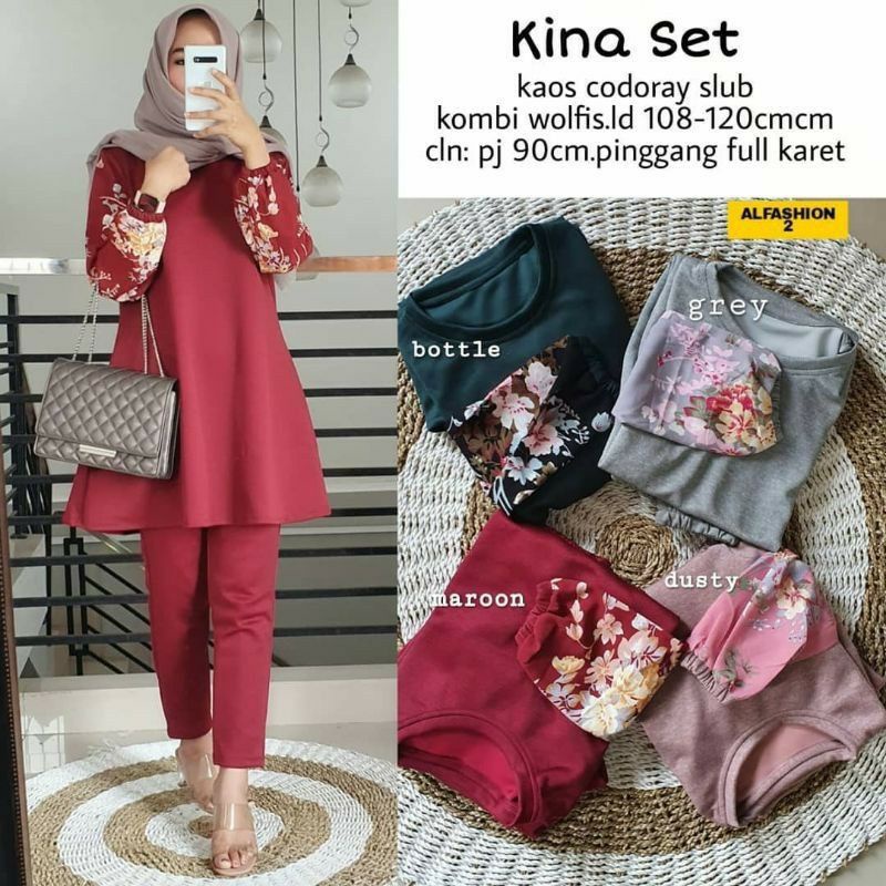 Jual Bhl Setelan Celana Wanita Terbaru Kekinian Kina Set By Alfashion