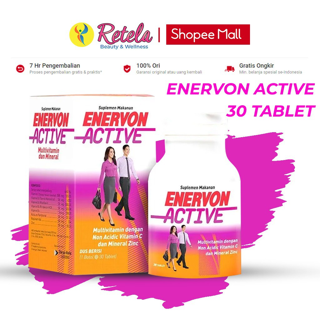 Jual Enervon Active Tablet Multivitamin Menjaga Daya Tahan Tubuh