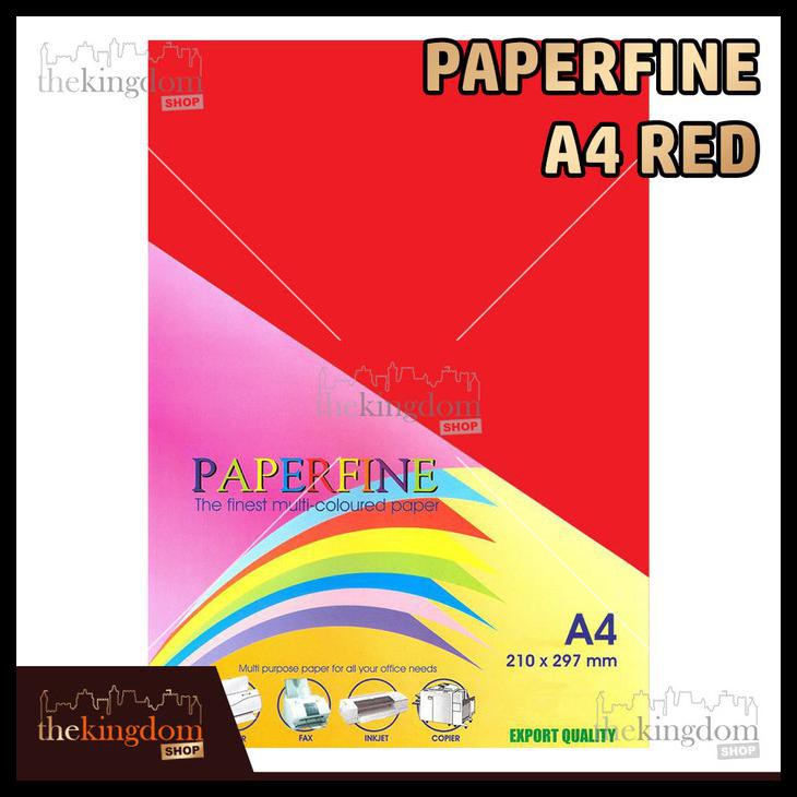 Jual Eksklusif Paperfine Kertas Hvs Warna A Red Merah Isi Lembar