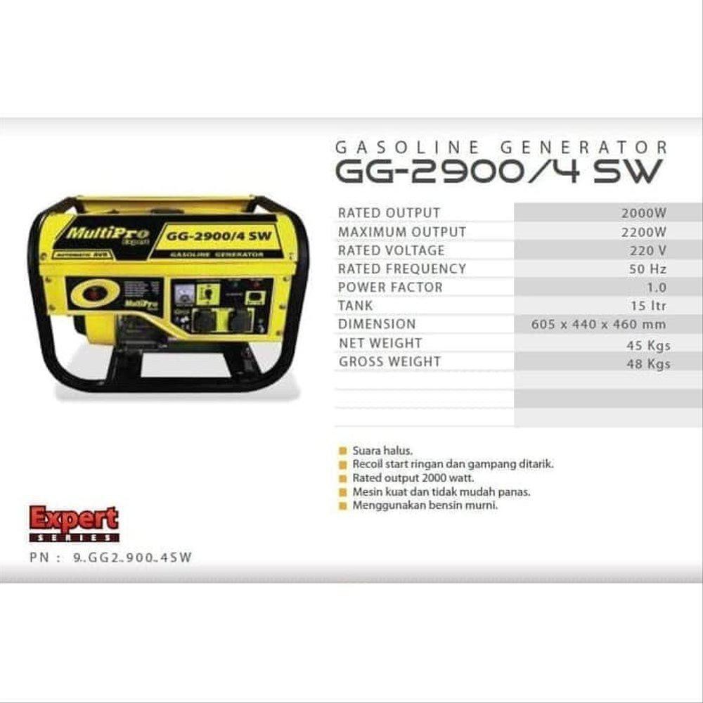 Jual MultiPro Mesin Genset 2000watt GG 2900 4 TAK Generator Shopee