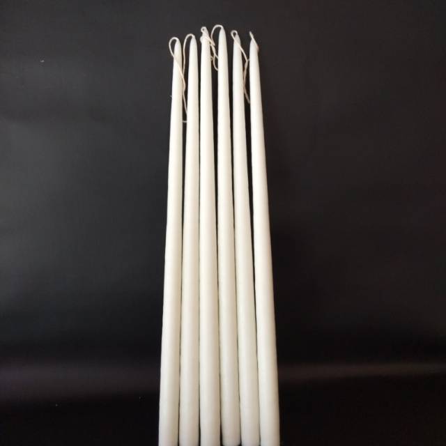 Jual Taper Candle Putih 30cm Lilin Lancip Lilin Panjang Shopee