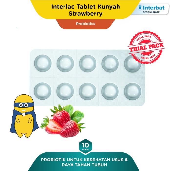 Jual Lillian34 Store Interlac Probiotik Tablet Kunyah Strawberry 10