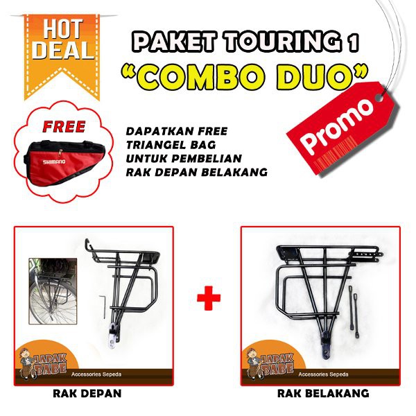 Jual Rak Bagasi Pannier Touring Depan Belakang Sepeda Touring Shopee