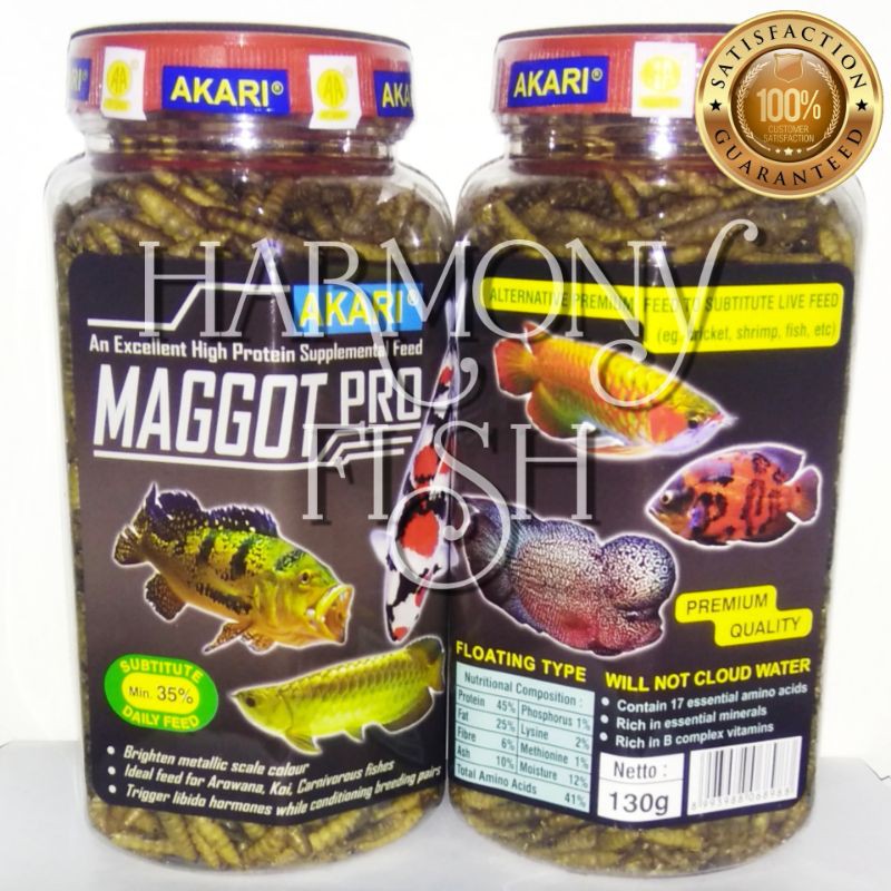 Jual Akari Maggot Pro Gr Pakan Ikan Channa Predator Arwana Arowana