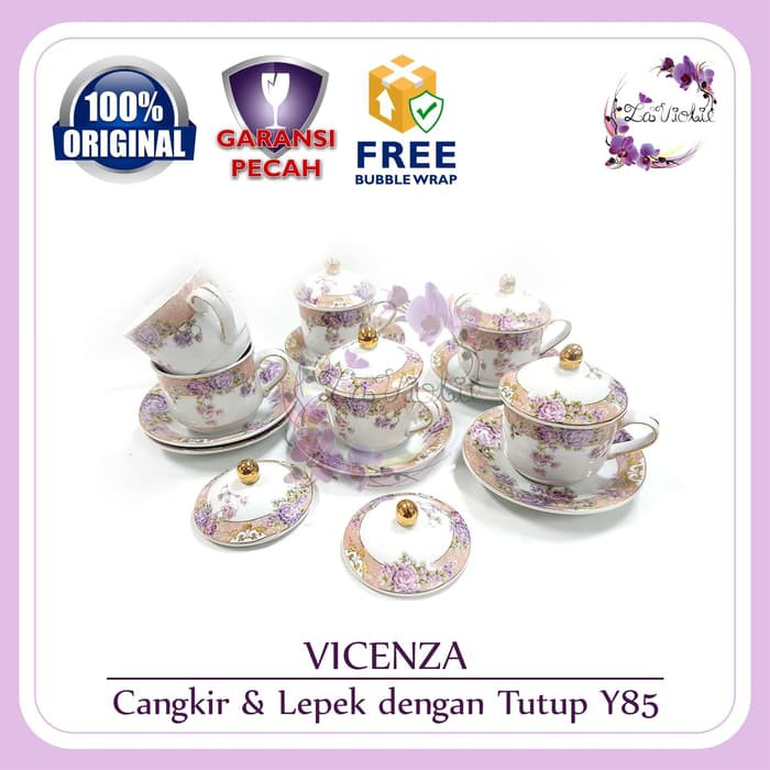 Jual Jual Tea Set Cangkir Lepek Dengan Tutup Cup Saucer Y Vicenza