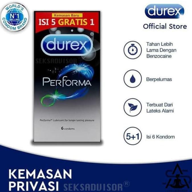 Jual DUREX KONDOM PERFORMA Bikin Tahan Lama Delay Condom 6 Pcs