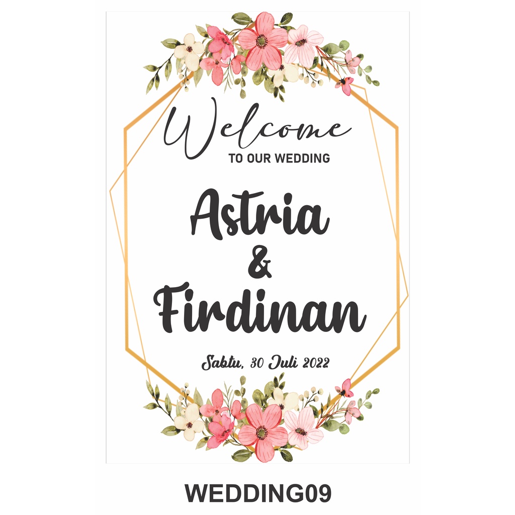 Jual Kreasikayukuu Welcome Sign Papan Nama Wedding Enggament Lamaran